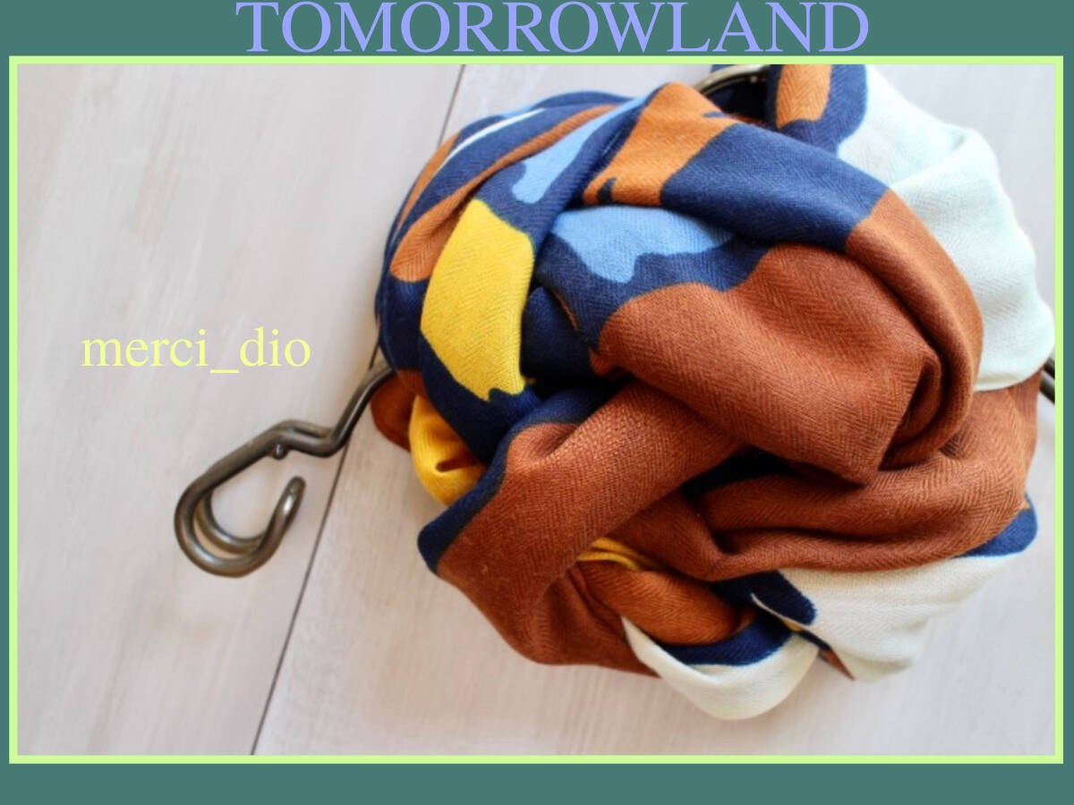 トゥモローランド TOMORROWLAND オータムカラー キャメル カラーブロック 大判ストール スカーフ 幾何学柄 新品 未使用 wai シップス拍卖