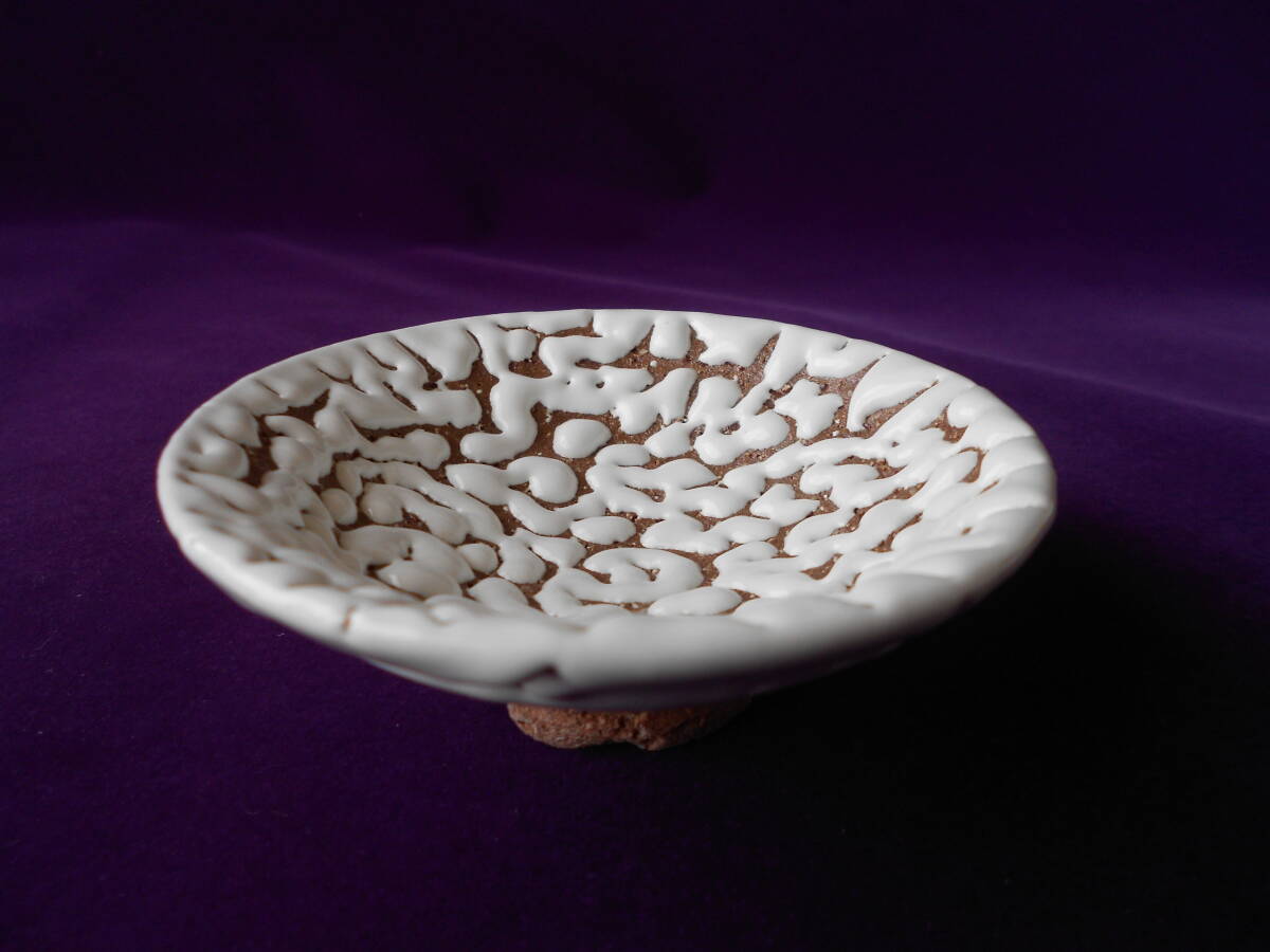 酒盃! 納冨鳥雲 ☆白萩梅華皮平盃☆ 新品 木箱入り ぐい呑 サカズキ 杯 盃 おちょこ 萩焼 ギフト拍卖