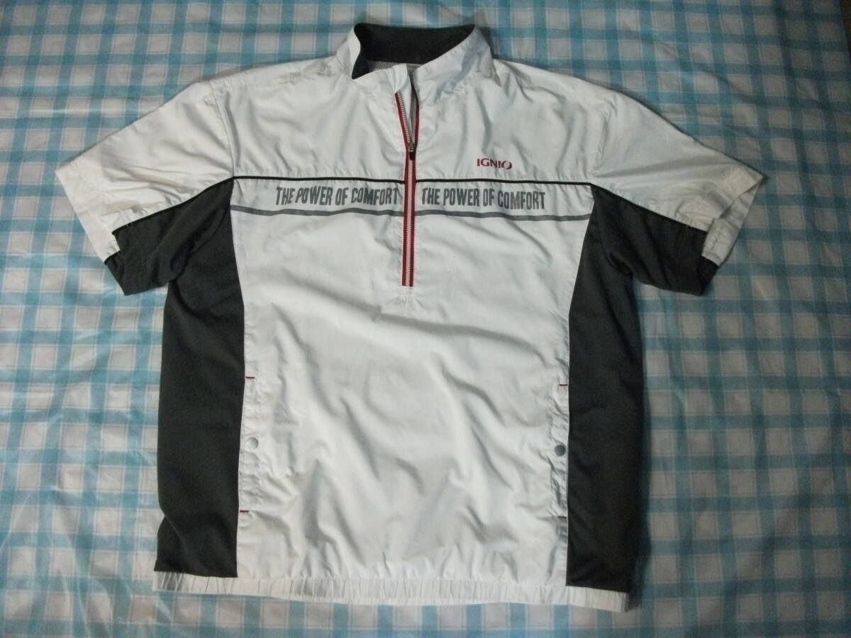 IGNIO 半袖ハーフジップウインド 白 L拍卖