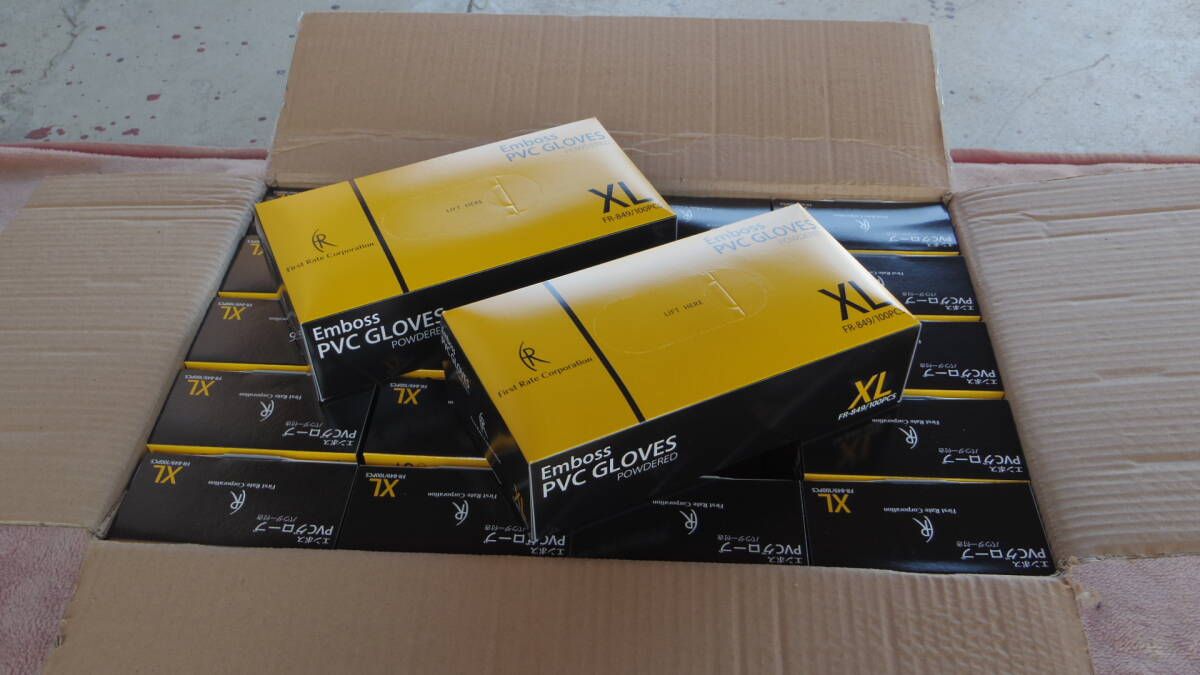 新品 エンボスPVCグローブ パウダー付き サイズXL 100枚×20箱 検査(ゴム手袋)拍卖