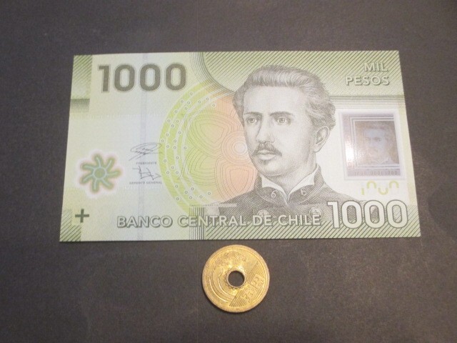 未使用 チリ 現行ポリマー 1000ペソ拍卖