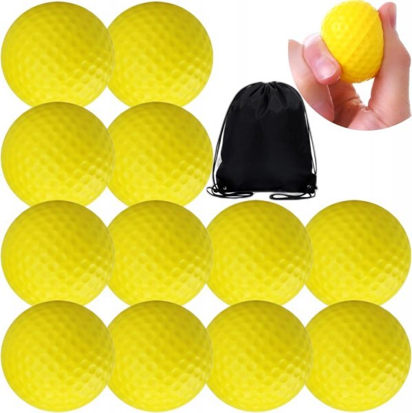 ゴルフ 練習 ボール アプローチ練習 アプローチ ゴルフ練習器具 ポリウレタンボール 42mm 12個 室内 収納袋付き拍卖