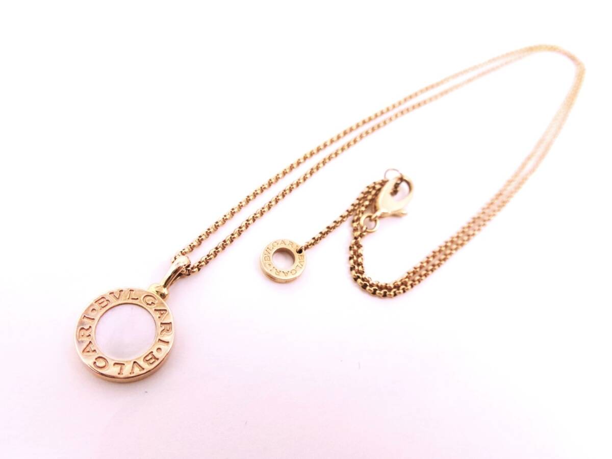 本物税込ブルガリ K18PG ブルガリブルガリ ネックレス【BVLGARI】シェル拍卖