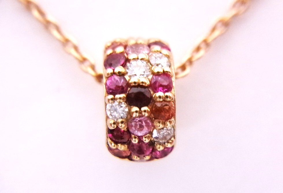 本物税込ポンテヴェキオ K18PG ロトンド ネックレス ダイヤモンド×サファイア×ルビー 【PonteVecchio】拍卖