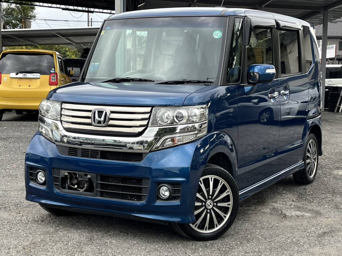 N BOXカスタム*検9/11迄*4WD*ターボ*HID*両パワスラ*フリップダウン*純正ナビ*Bカメラ*DTV*DVD*CD*ETC*クルコン*純正AW*110915拍卖