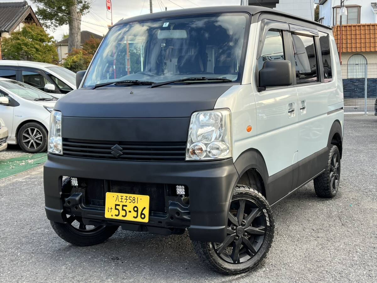 エブリイワゴン*車検2年付きターボ*リフトアップ*社外AW*キーレス*ナビ*ワンセグTV*DVD*CD*スペアキー*331022☆拍卖