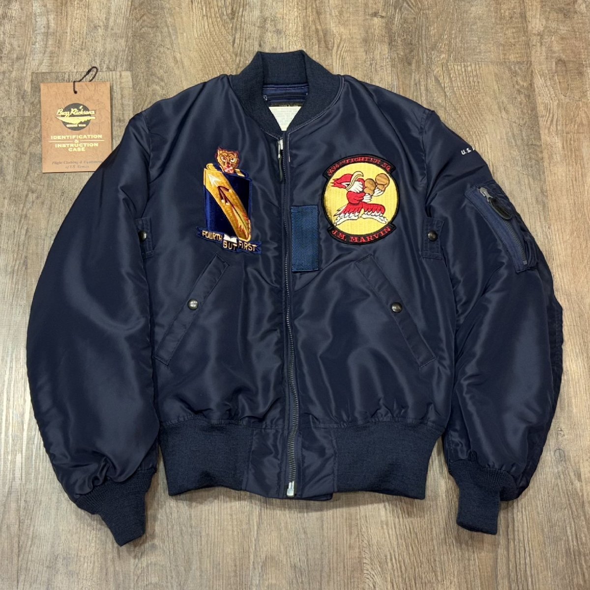 バズリクソンズ フライトジャケット B-15C(MOD.)スコードロンパッチ アメカジ ミリタリー 軍物 BR15570 01)A.F.ブルー 38(M) アウター拍卖