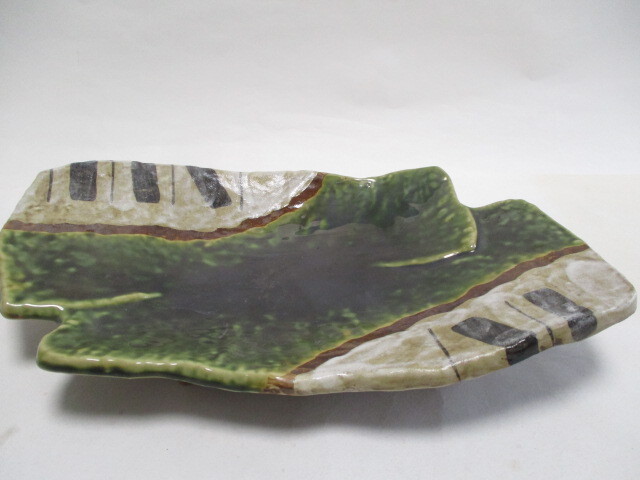 和陶器 織部 角盛り皿 37cm 大きなサイズ 1個 角皿 盛り皿 刺身皿 アウトレット品拍卖
