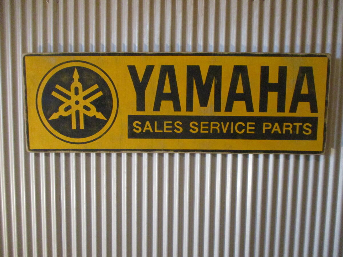 インテリア木製看板 YAMAHA MOTORCYCLE検)アドバタイジング企業販促ガレージカスタムHONDAKAWASAKIUSA60s70s80s拍卖