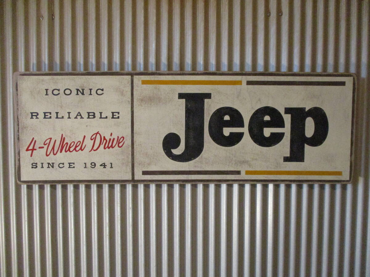 インテリア木製看板 JEEP検)アドバタイジング企業販促ガレージカスタムGMCFORDCHEVROLETDODGEWILLYSUSA50s60s70s80s拍卖