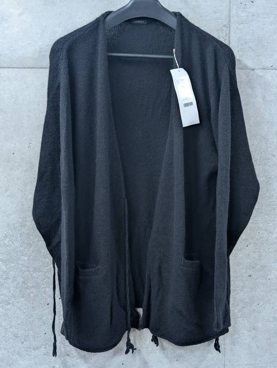 COMOLI コモリ カシミヤ製品染 カーディガン ブラック 3 24AW A03-06001拍卖