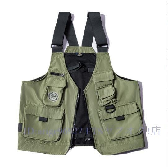 ★新品ベスト ティングベスト メンズ ア着るバッグ ハンウトドアマルチポケット ナイロン ファッション拍卖
