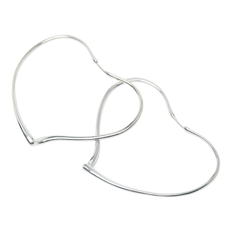 ティファニー エルサ ペレッティ オープン ハート フープ ピアス サイズ:L SV925 シルバー レディース TIFFANY&Co. 【中古】拍卖