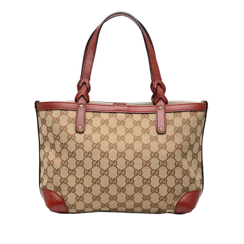 グッチ GGキャンバス クラフト ハンドバッグ トートバッグ 269878 ベージュ レッド キャンバス レザー レディース GUCCI 【中古】拍卖