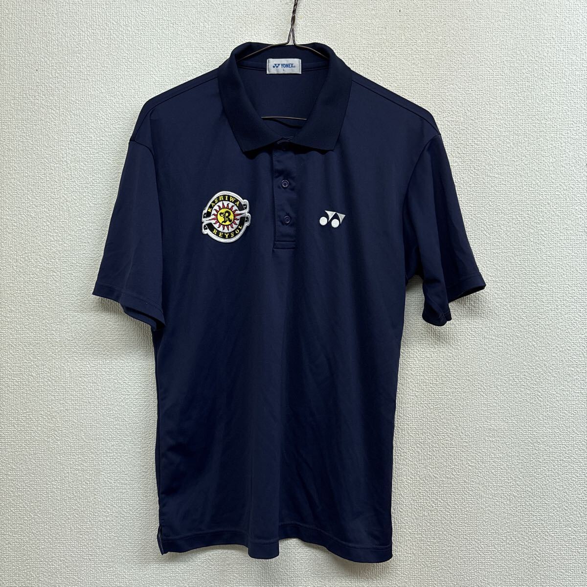 50.YONEXヨネックス 半袖ポロシャツ スポーツウェア 柏レイソル Jリーグ サッカー ネイビー メンズL拍卖