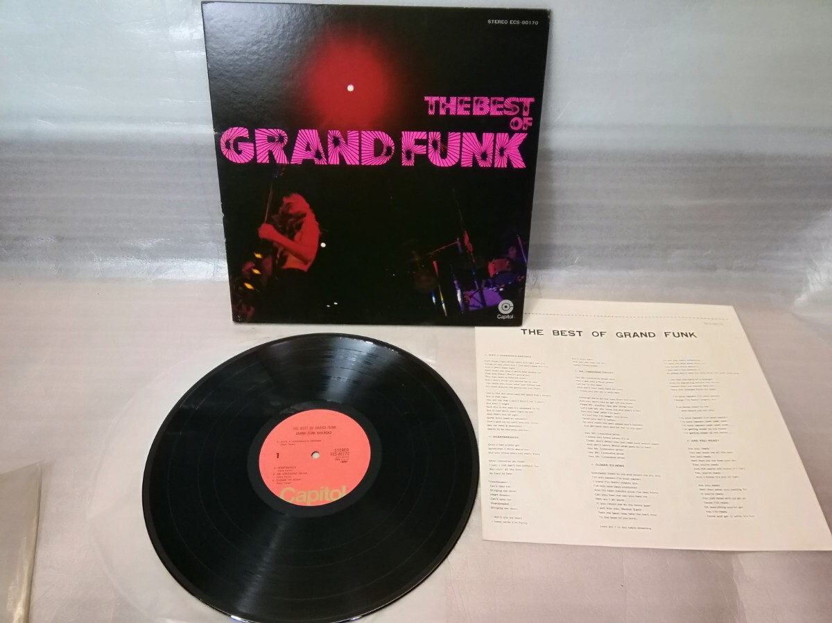 THE BEST OF GRAND FUNK グランド・ファンク・レイルロード 見開き (ECS-80170) LPレコード 染みあり【ジャンク】拍卖