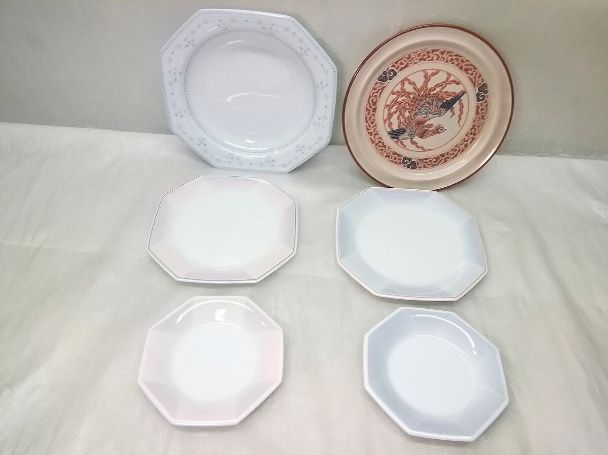 ノリタケ STONE WARE 鳳凰/RONDE FLEURIE 八角皿 Noritake まとめて6枚 プレート 平皿 食器 陶器 中古 ⑥拍卖