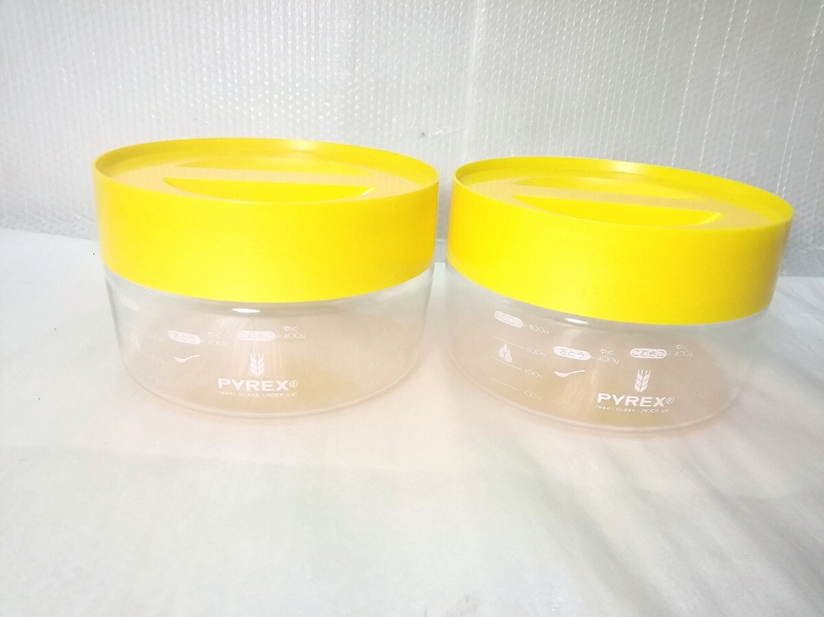 パイレックスPYREX 保存容器 800cc ペア 蓋つき容器 密閉容器 耐熱ガラス ガラス容器 タッパー 岩城硝子 中古品 ② 拍卖