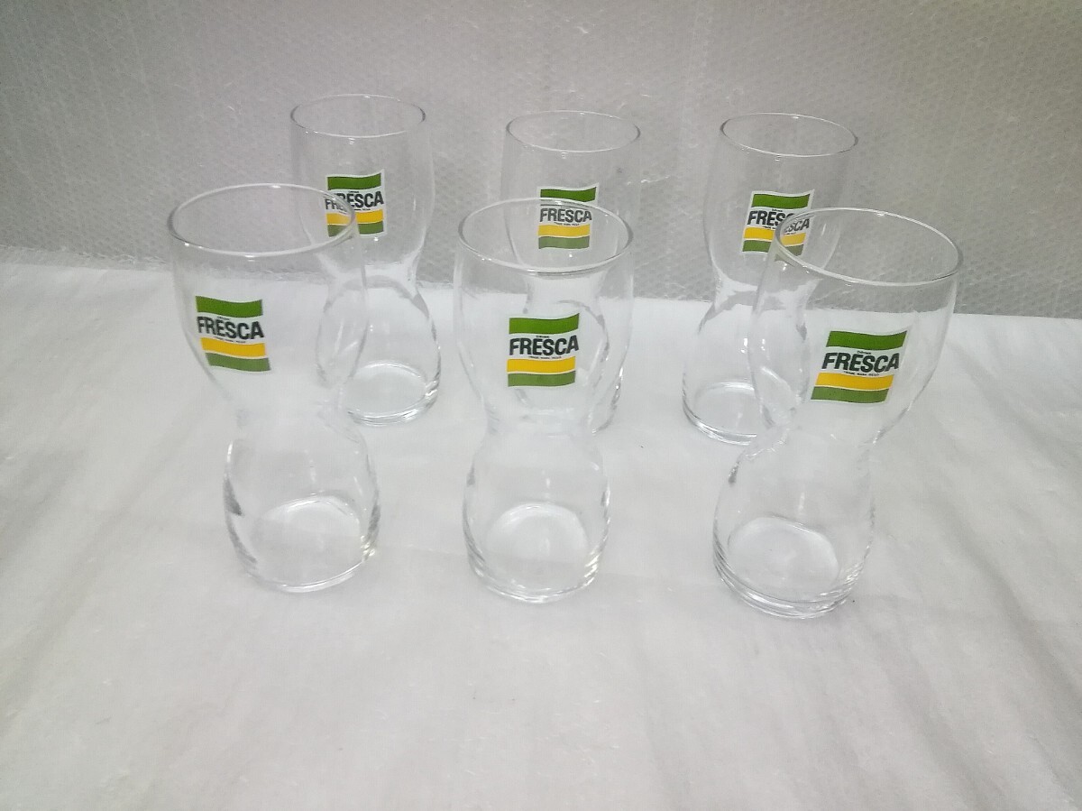 レトログラス FRESCA DRINK フレスカ くびれグラス 6個セット クビレガラス 昭和レトロ タンブラー コップ レトロポップ ⑥拍卖