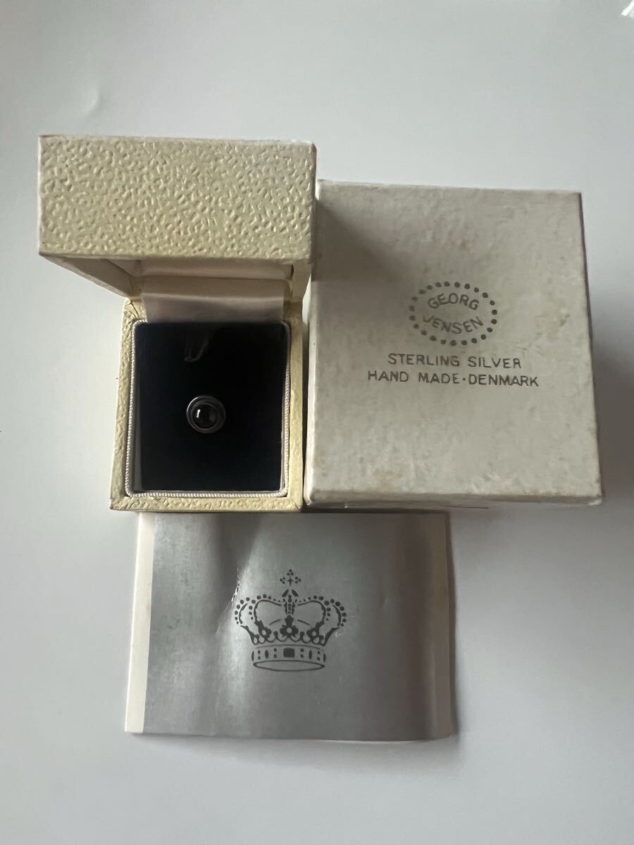 ☆GEORG JENSEN 925S DENMARK 刻印 アメジストタイタック ケース、箱付き拍卖