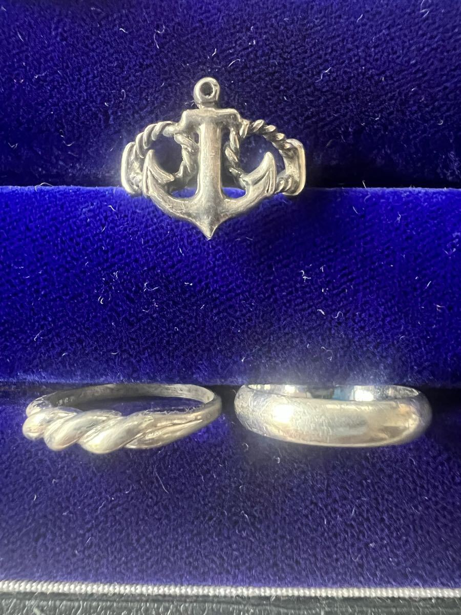 ☆SILVER 925 STERLING 950刻印 シルバーシンプル指輪 3点拍卖