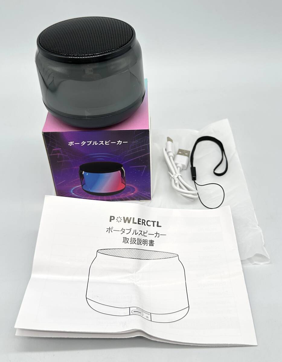 y2437E POWLERCTL スピーカー ポータブルスピーカー ワイヤレススピーカー Bluetooth 2台接続機能 LEDライト ハンズフリー 動作未確認拍卖