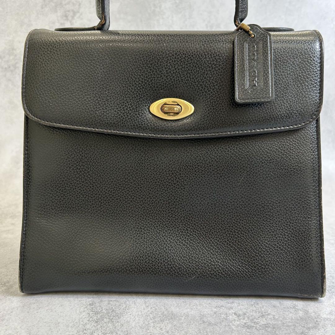 COACH オールドコーチ ハンドバッグ ターンロック ブラック 4417 ショルダーストラップなし拍卖