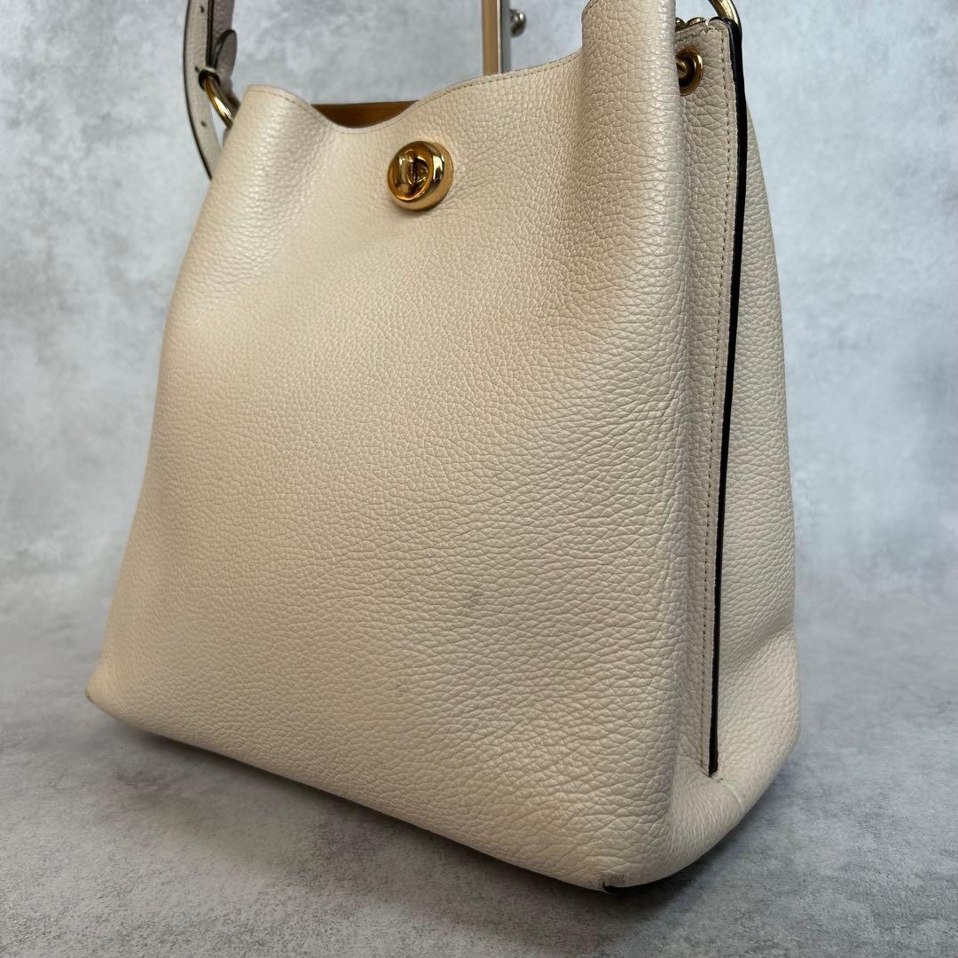 COACH コーチ レザー 2way チャーリー バケット ショルダーバッグ 白 ホワイト拍卖