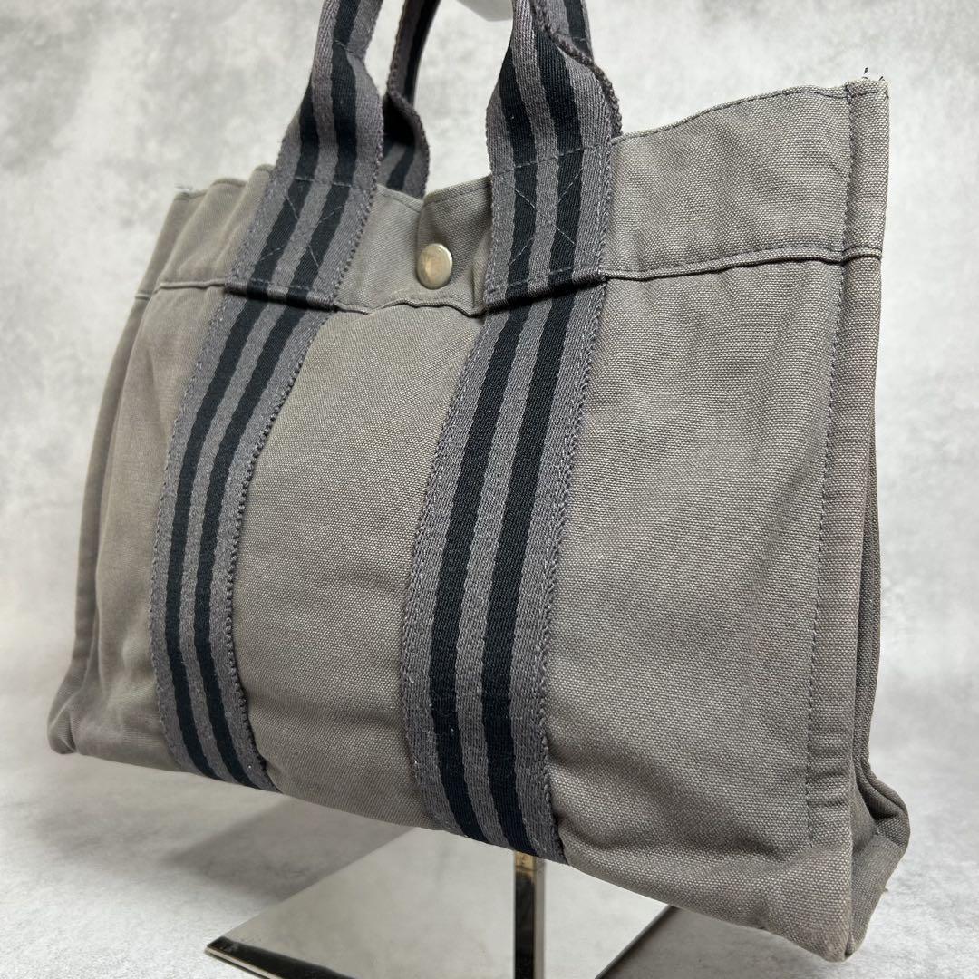 HERMES フールトゥ キャンバス トートバッグ グレー拍卖
