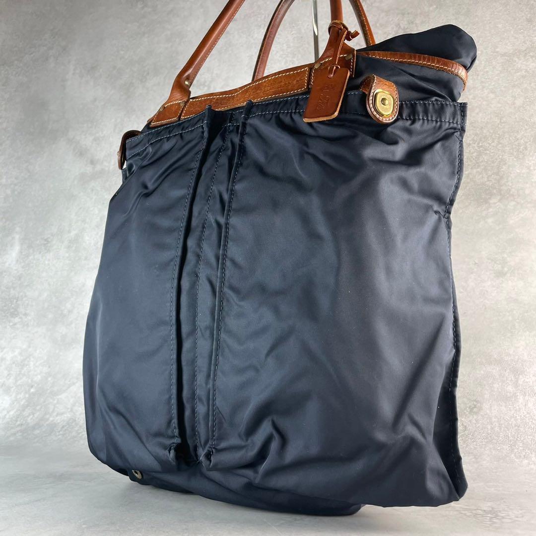 Felisi フェリージ ナイロン レザー トートバッグ 15-55 ネイビー拍卖