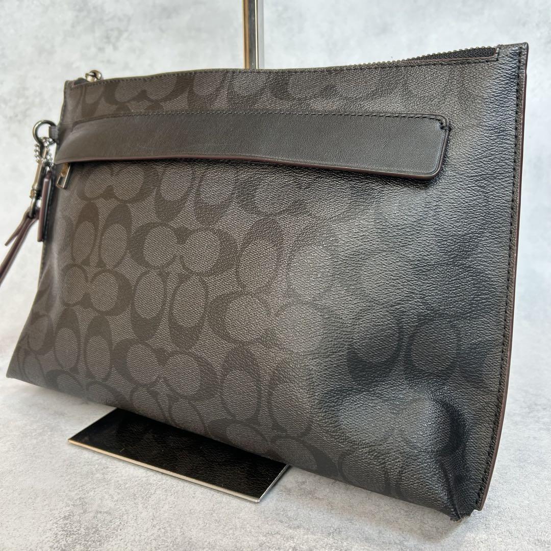 【送料無料】COACH コーチ PVC シグネチャー クラッチバッグ メンズ セカンドバッグ拍卖