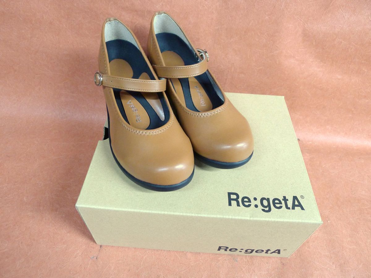 新品 送料無料 Re:getA サイズS R19001 CAM キャメル パンプス レディース リゲッタ ワンベルト拍卖