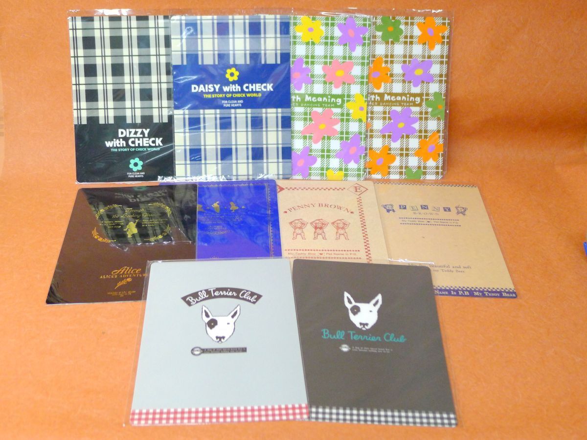 c◆302 未使用 下敷き まとめて 20枚 DIZZY with CHECK・花柄・bull terrier club ・penny Brown 他 文房具 文具 /80拍卖