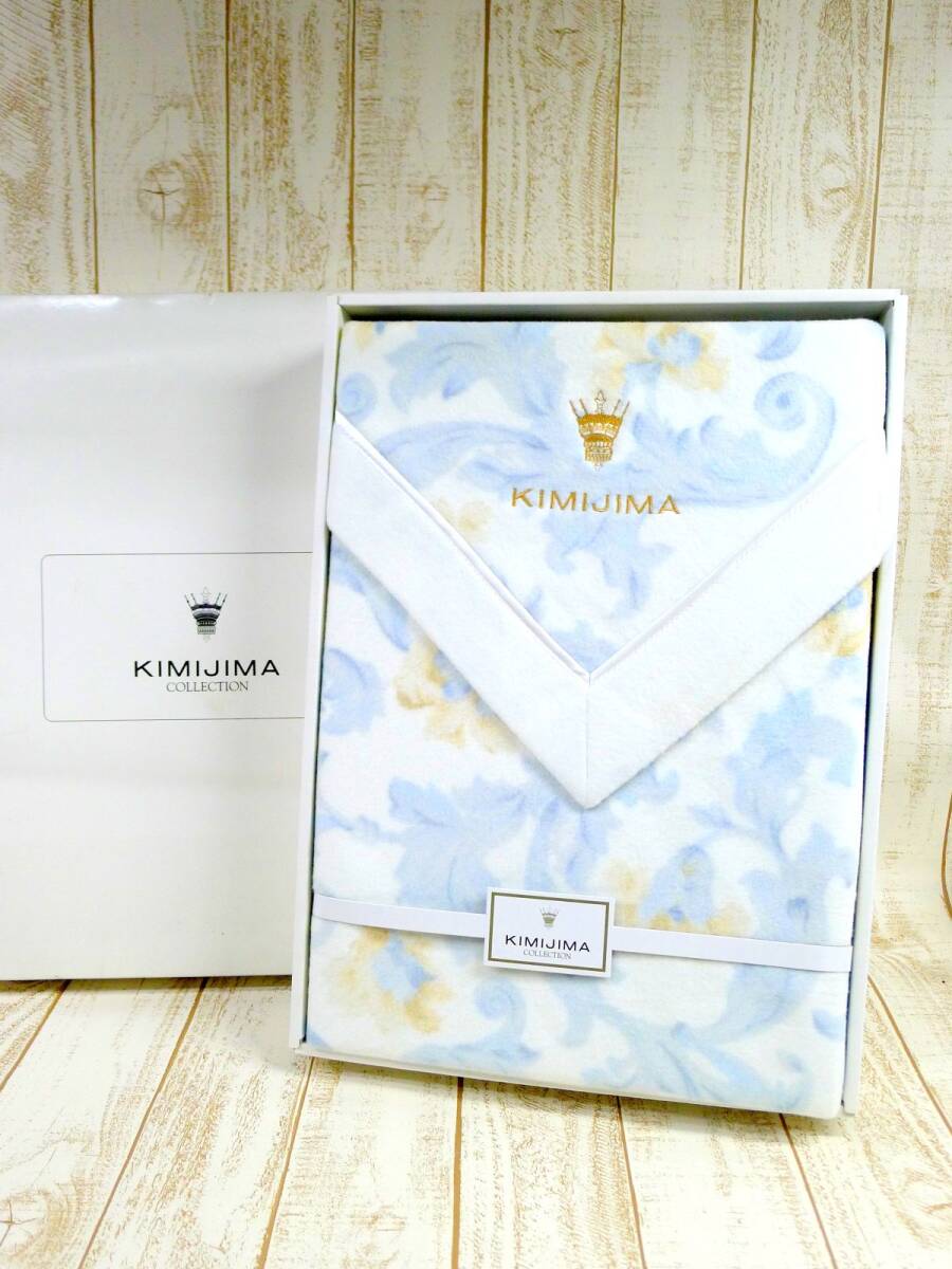 j◆301 KIMIJIMA キミジマ COLLECTION ウインターシーツ 綿毛布 花柄 寝具 140㎝×200㎝ /140拍卖