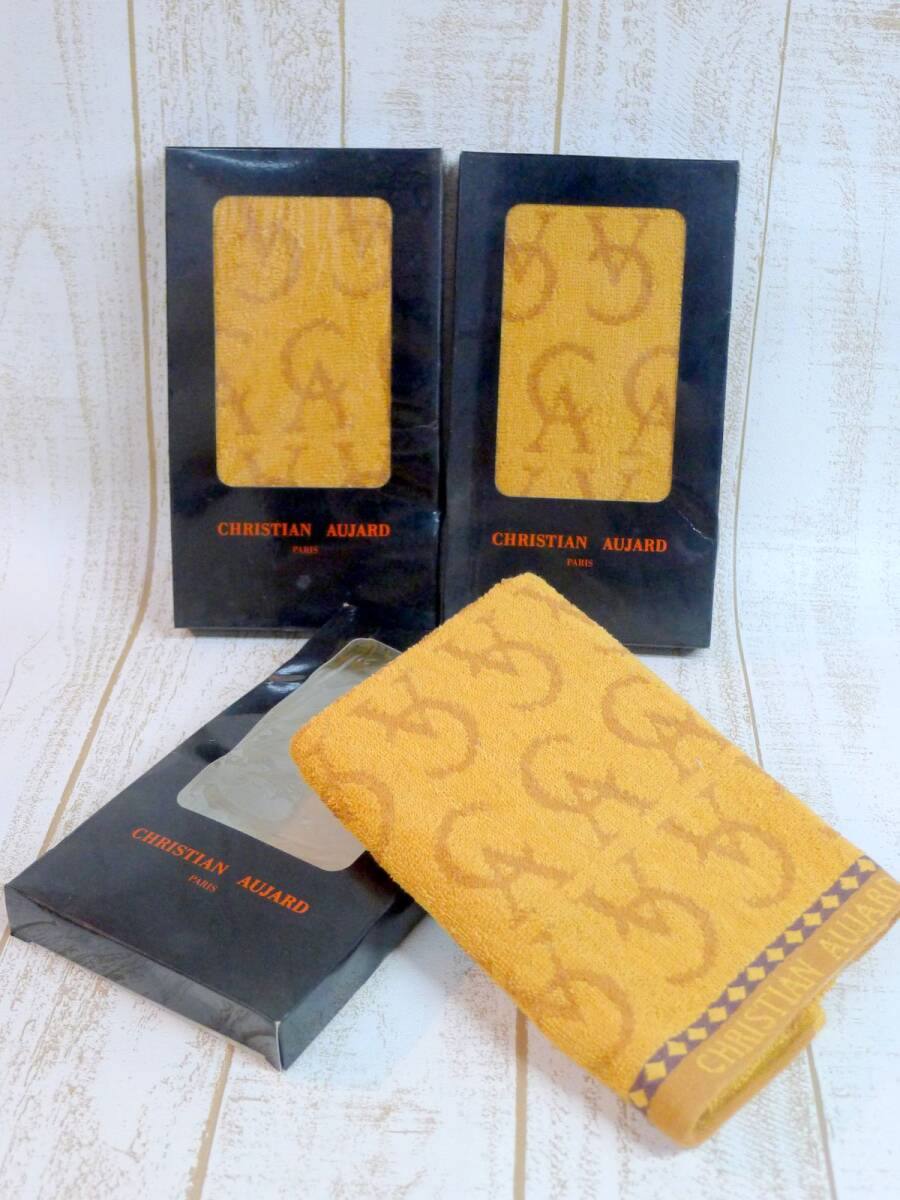 j◆306 未使用 CHRISTIAN AUJARD クリスチャン オジャール フェイスタオル 3点 まとめて/60拍卖