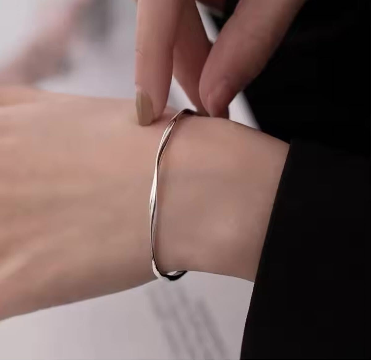 シルバー ブレスレット バングル ステンレス シンプル アクセサリー拍卖