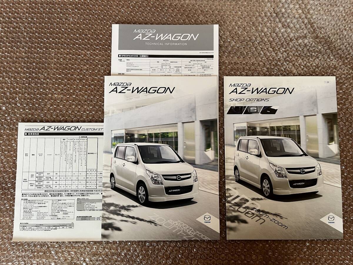 MAZDA AZ-WAGON 2010.08版 マツダ AZ-ワゴン SHOP OPTIONS 2011.08版 31PZWAJ MJ23S カタログ拍卖