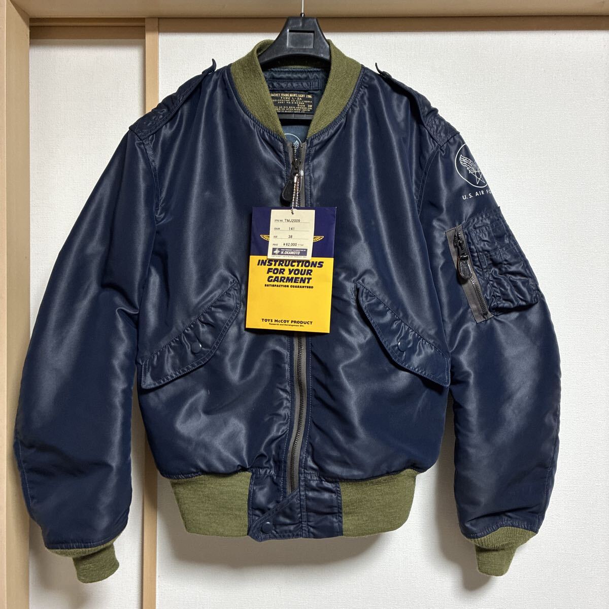 【極美品】TOYS McCOY トイズマッコイ TYPE L-2A フライトジャケット TMJ2009 ネイビー サイズ38拍卖