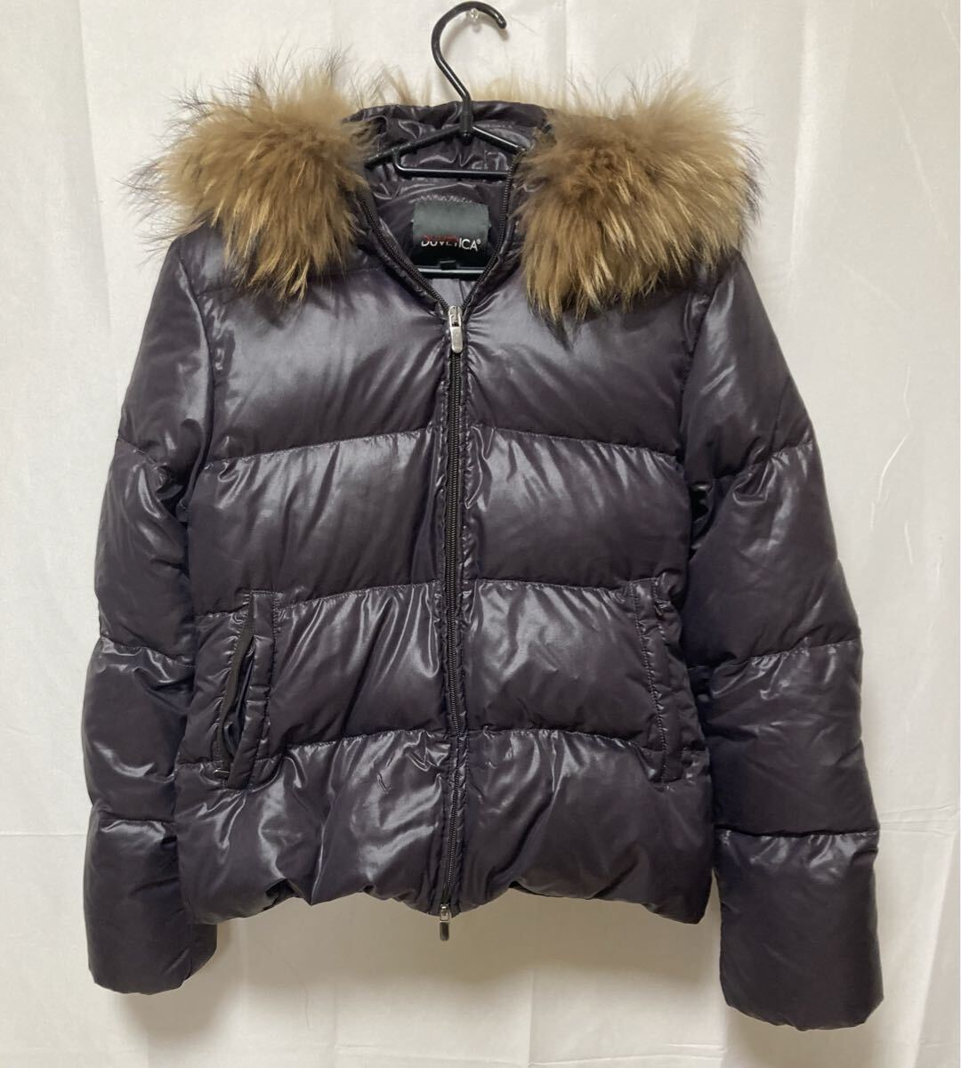 372え【中古品】 DUVETICA ダウンジャケット パープル ファー取り外し可能 サイズ40 日本サイズS 1円〜拍卖
