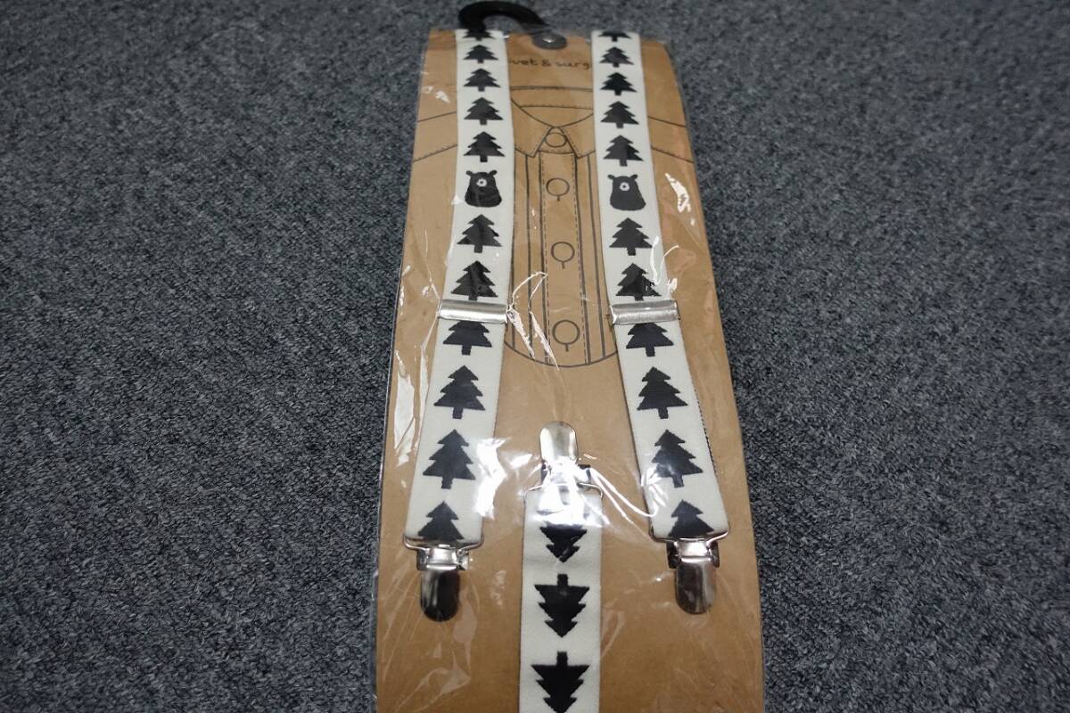 ★☆熊さん模様の Y型サスペンダー 未使用品☆★拍卖