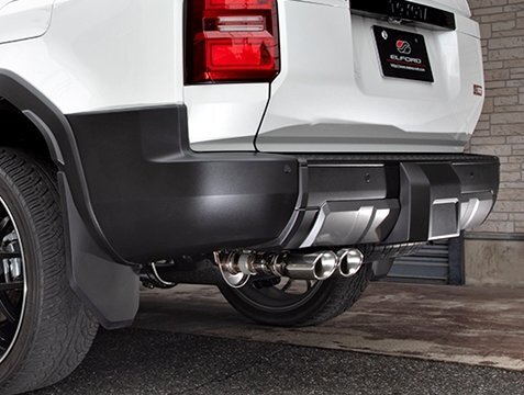 「明和/エルフォード」250系ランドクルーザー(ランクル)TRJ250W/2TR用スプリットデュアルマフラー TypeW(片側2本出し)拍卖