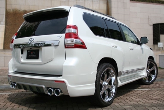 「明和/エルフォード」150系ランドクルーザー(ランクル)プラド(2TR/1GR)前中期用リアハーフスポイラー(SUSバイパスマフラー付き)拍卖