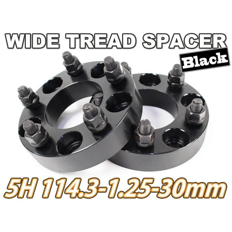 ワイドトレッドスペーサー 5H 2枚組 PCD114.3-1.25 30mm 黒 ワイトレ拍卖