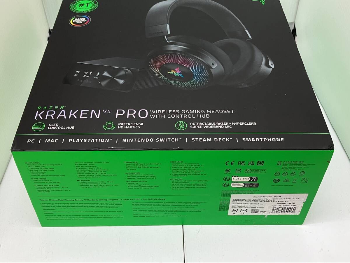 2025-YO2-SKR08F028★Razer レイザー Kraken V4 Pro ワイヤレスゲーミングヘッドセット HyperSpeed Wireless 現状品★拍卖