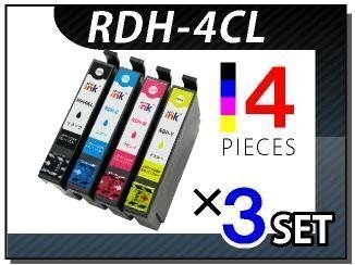 ●送料無料 エプソン用 ICチップ付 互換インクカートリッジ RDH-4CL 4色×3セット拍卖