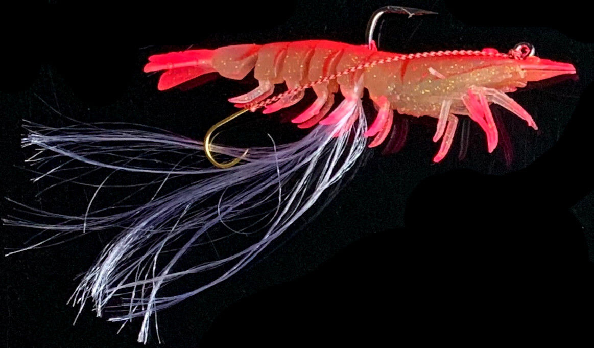 ケイムラとエビの最強タッグ!リアル海老タイラバ【海老ラバ 9cm ケイムラ赤レッド発光 】鯛ラバ仕掛け 真鯛 鯛玉 ダイワがまかつシマノ拍卖