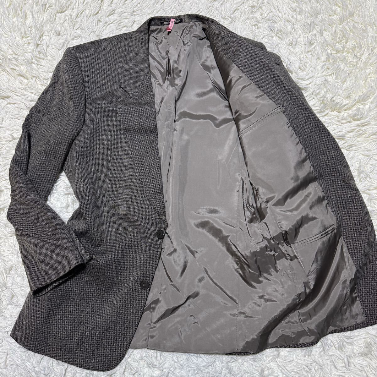 美品 Lサイズ 48 GIORGIO ARMANI ジョルジオアルマーニ テーラードジャケット グレー アンコン ビジネス メンズ 紳士服 秋冬 通勤拍卖