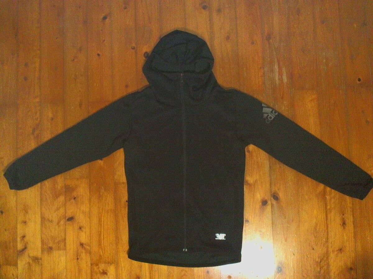 ☆アディダス【adidas】アクティブスウェット ウォ-ム フルジップ フード ジャケット パーカー M 黒拍卖