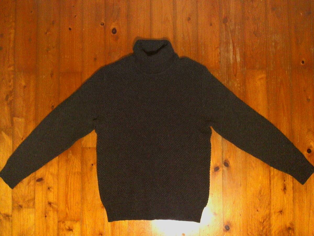 ☆美品☆ユニクロ【UNIQLO】ミドルゲージ タートルネック セーター(長袖) ニット L ダークグレー 灰色拍卖