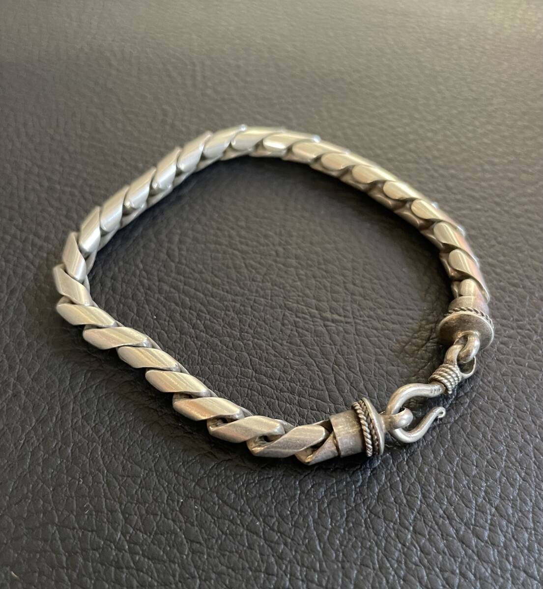 希少デザイン インディアン 民族 喜平 鎖 ツイストチェーン シルバー925 スターリング ヴィンテージ ブレスレット拍卖